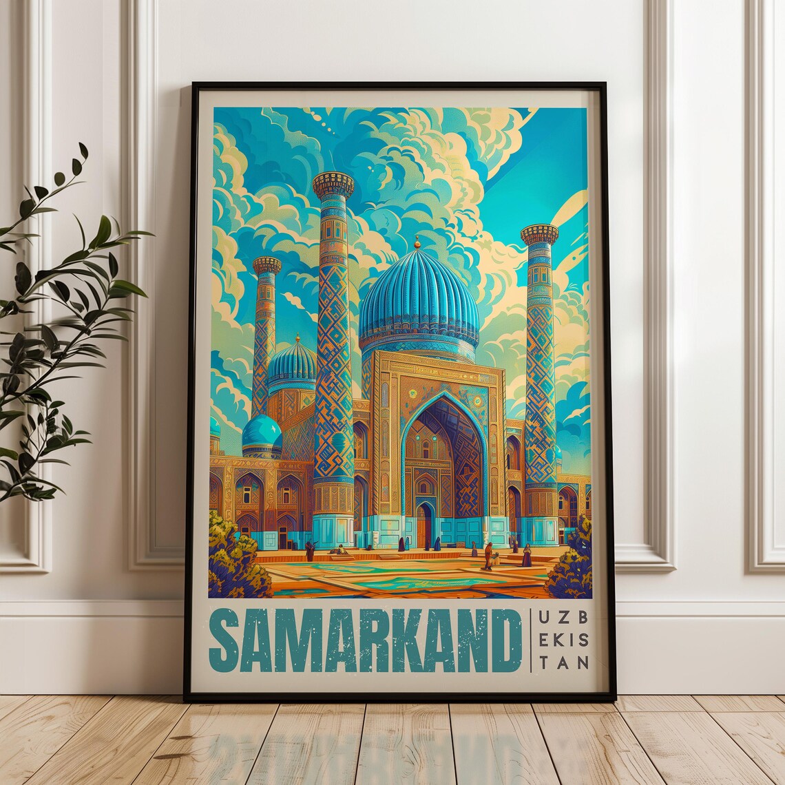 Samarkand Travel Poster, Uzbekistan Art Print