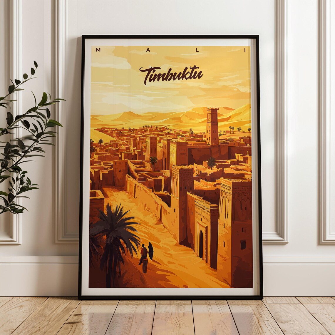 Timbuktu Travel Poster, Mali Illustration