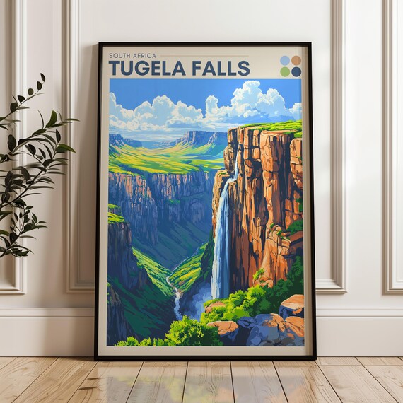 Tugela Falls Travel Poster, South Africa
