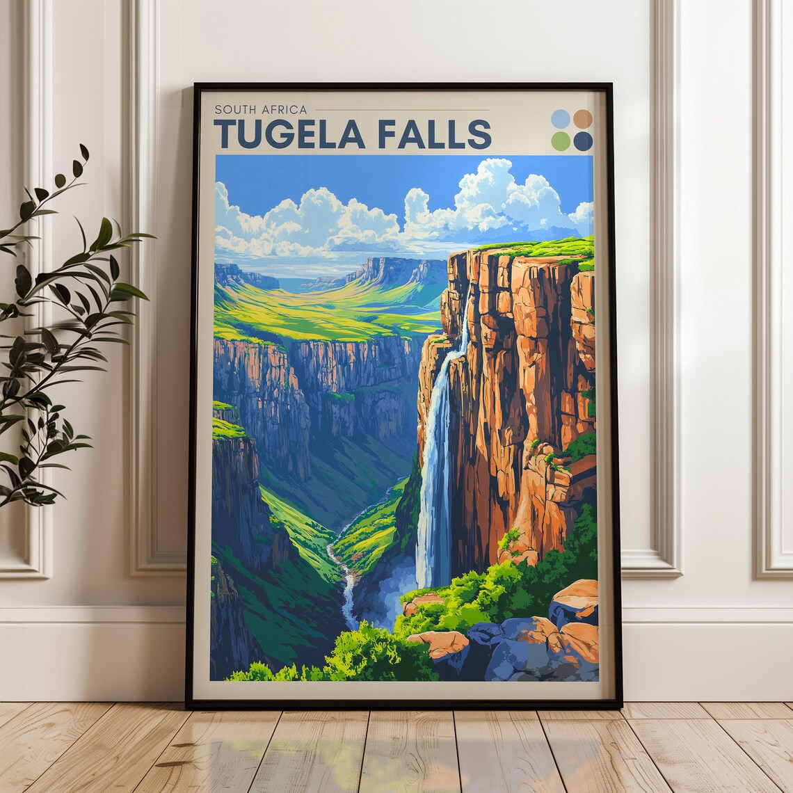 Tugela Falls Travel Poster, South Africa