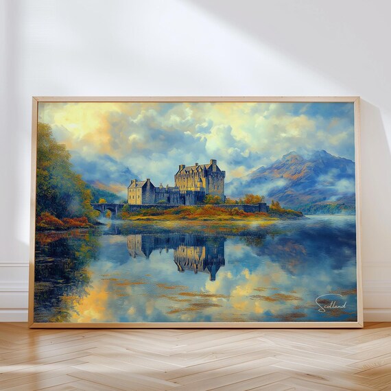 Eilean Donan Castle Horizontal Travel Poster, Scotland