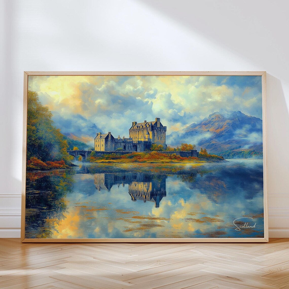 Eilean Donan Castle Horizontal Travel Poster, Scotland