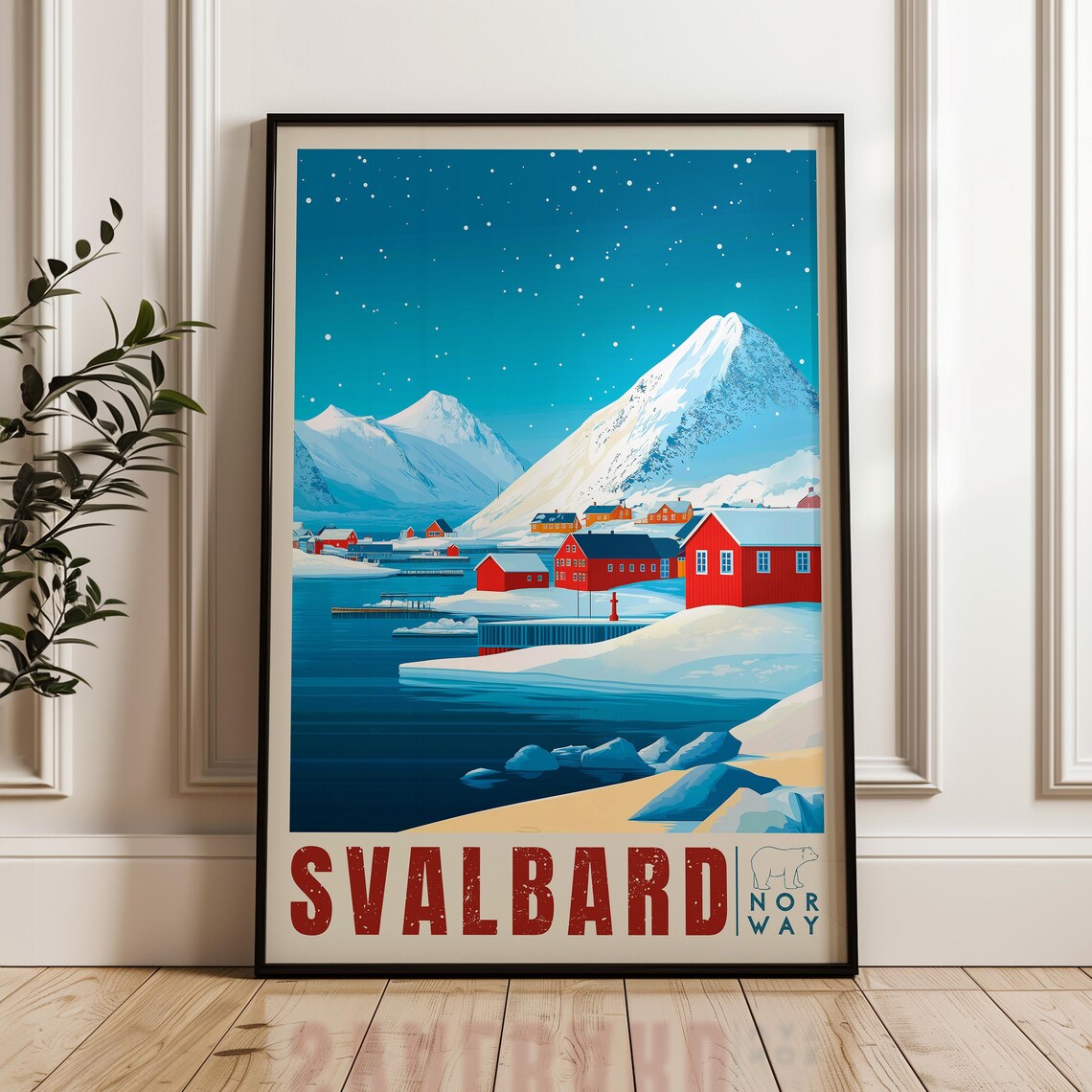 Svalbard Travel Poster, Arctic Norway Wall Art Print