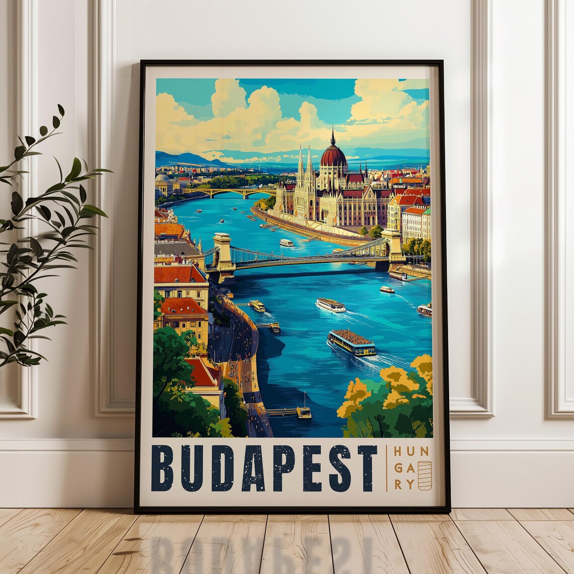 Budapest Travel Poster, Hungary Wall Art Print