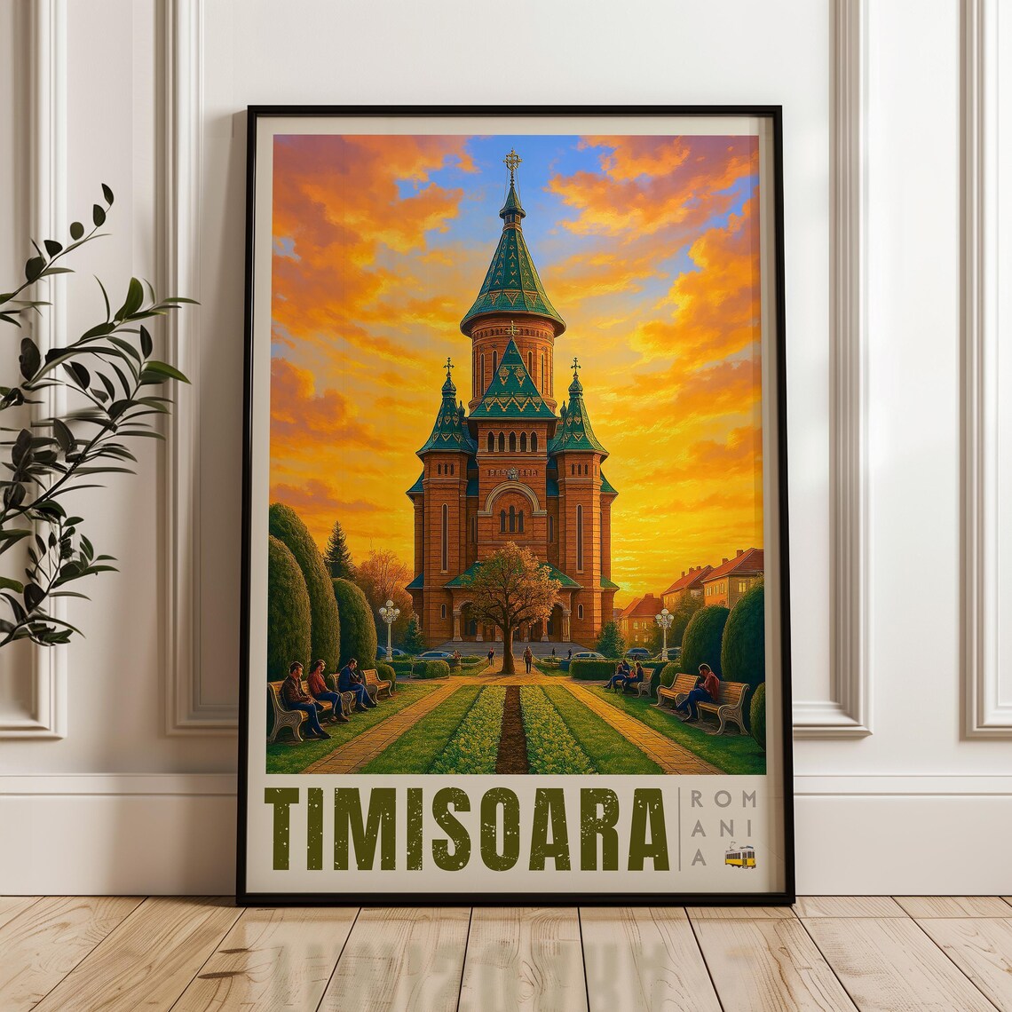 Timisoara Romania Travel Poster Ardeal Illustration Art Print