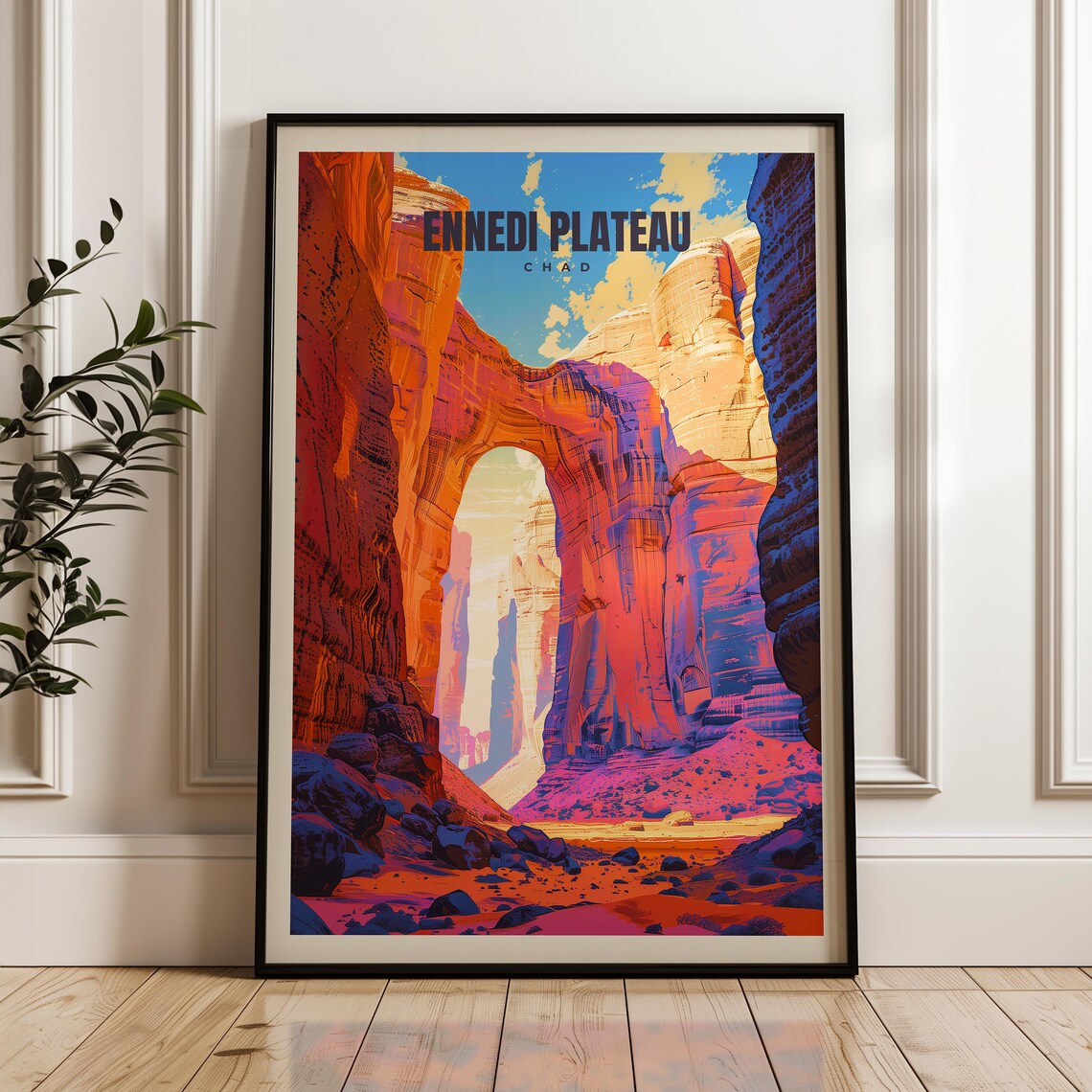 Ennedi Plateau Travel Poster, Chad Africa Landscape