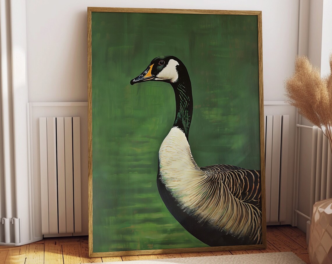 Vintage Goose Print, Retro Outdoors Travel Poster