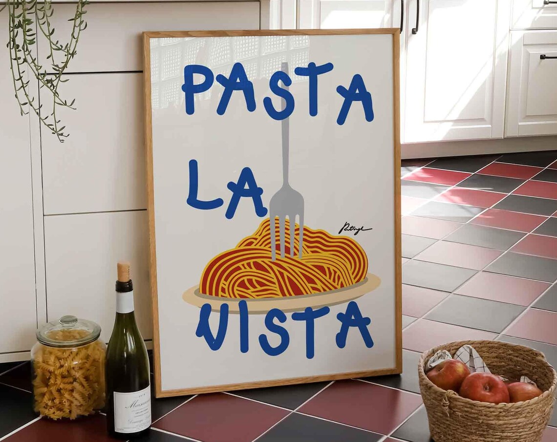 Pasta La Vista Vintage Italian Kitchen Art Print