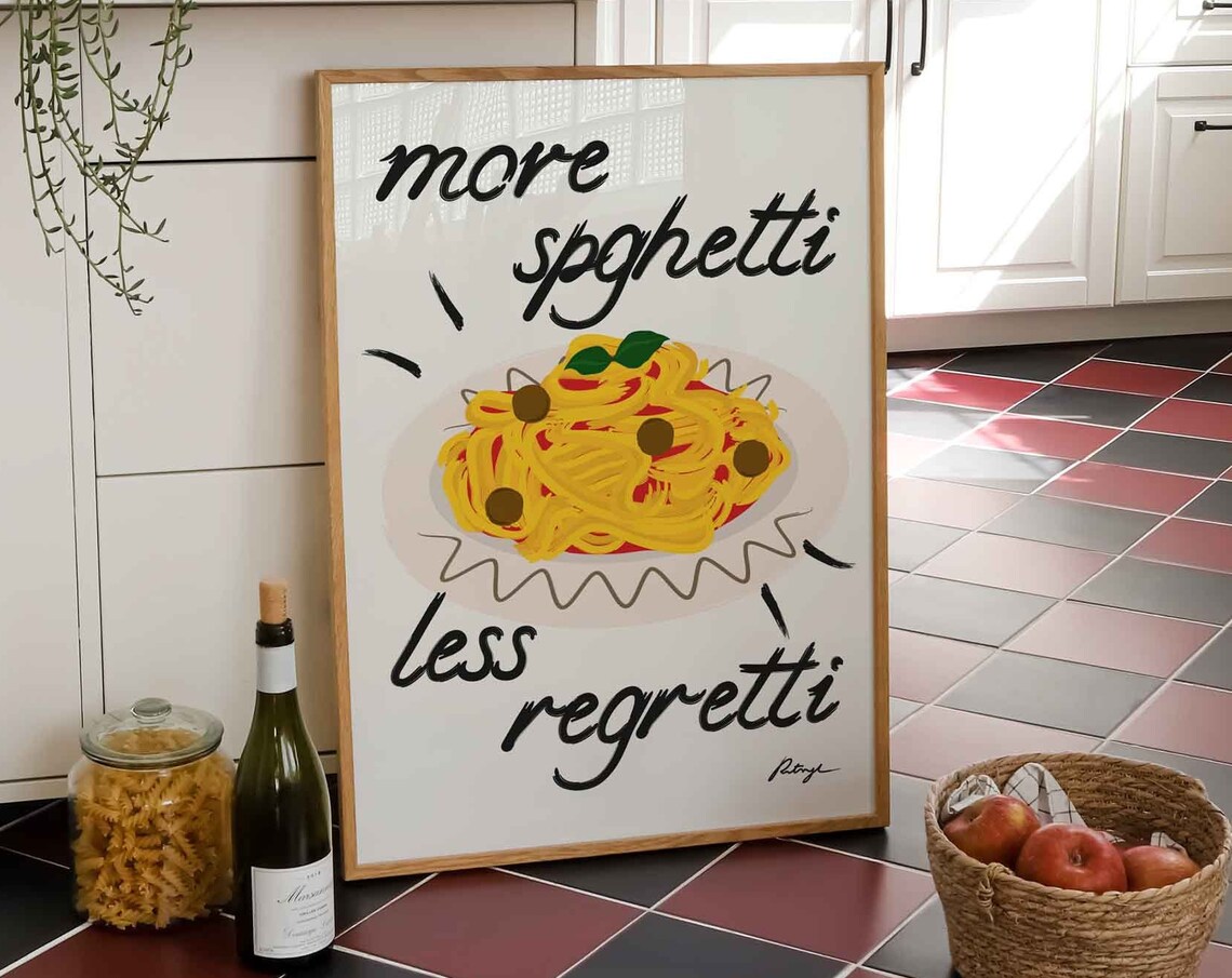 Spaghetti Vintage Italian Kitchen Art Print