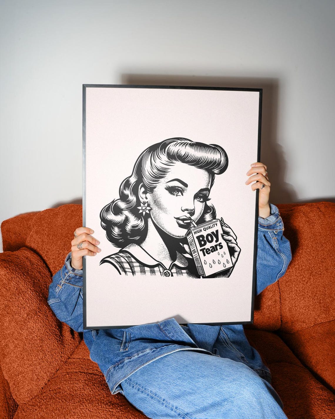 Boy Tears Funny Retro Pop Art