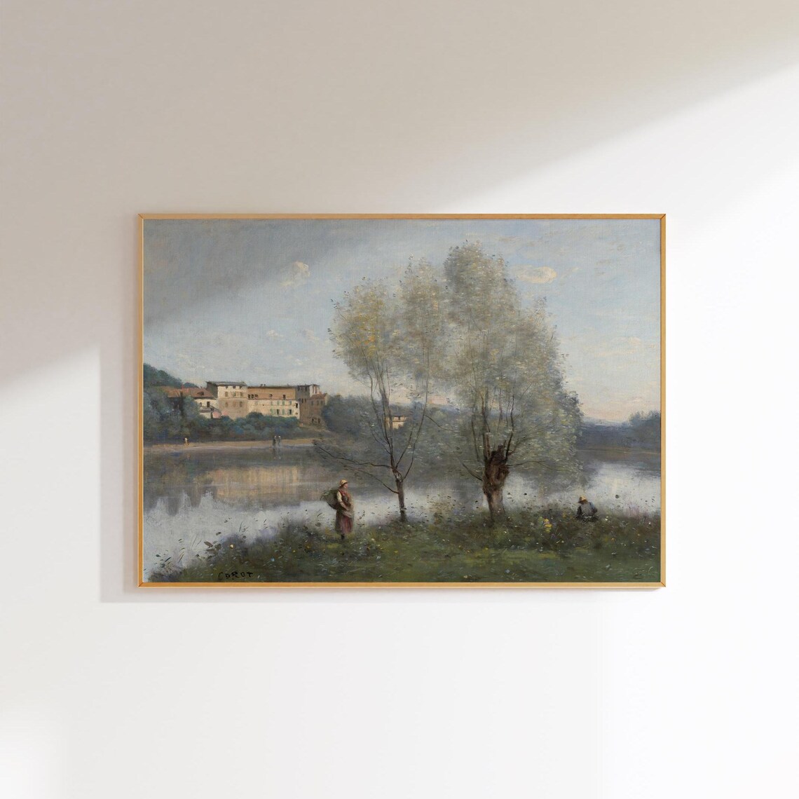 French Countryside Vintage Painting, Impressionist Art