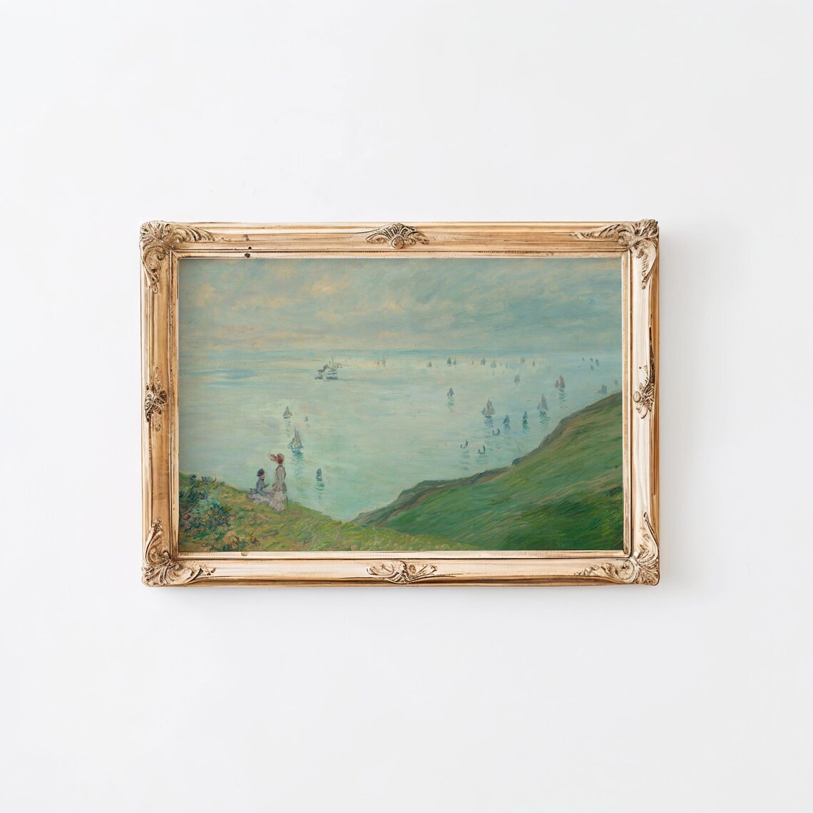 French Seaside Cliffs, Vintage Impressionist Painting