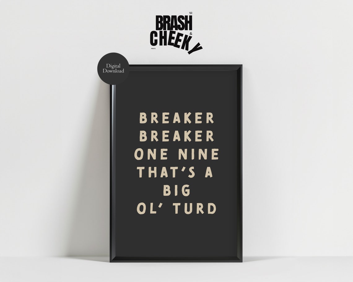 Breaker Breaker One Nine Big Ol Turd Funny Bathroom Humor Poster - Image 3