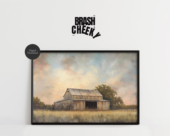 Beautiful Weathered Wood Barn Farm Print Old Farmhouse Farmhouse Wall Decor Barn Painting