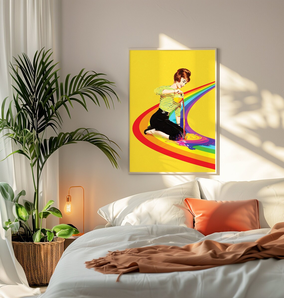 Rainbow Dreams Retro Surreal Art Print