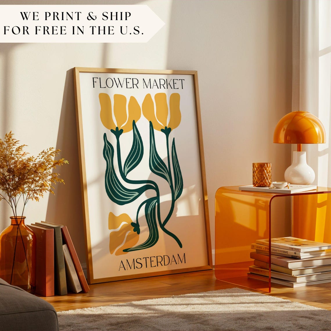 Amsterdam Flower Market, Matisse Style Art Print