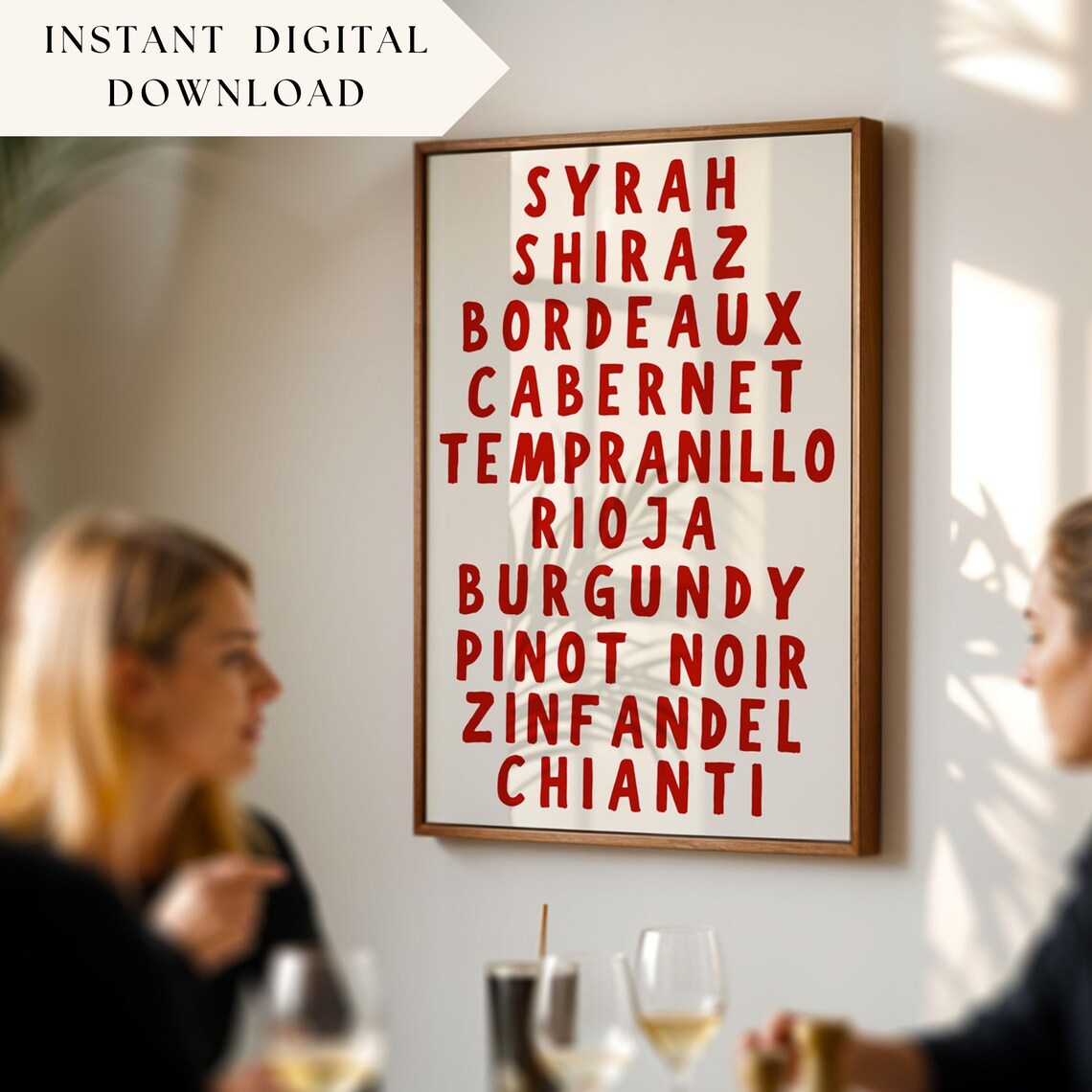 Wine Instant Wine Cocktail Poster, Bar Art Print