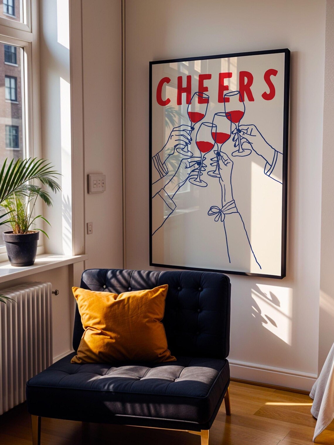 Cheers Wine Art, Retro Cocktail Bar Decor - Image 3