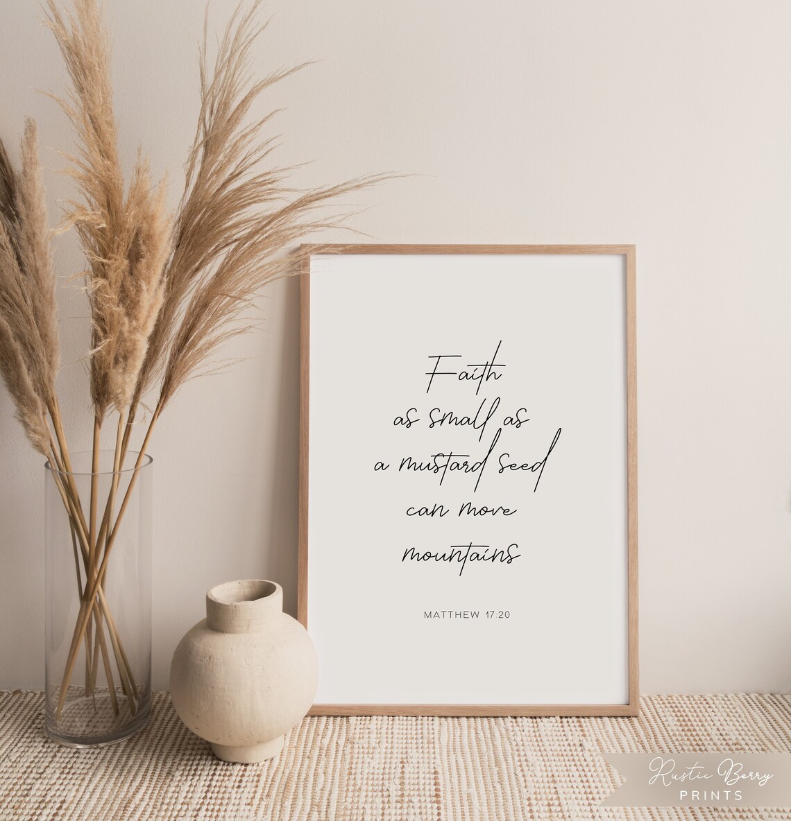 Faith as Small as a Mustard Seed Matthew 17:20 Scripture Quote Wall Poster