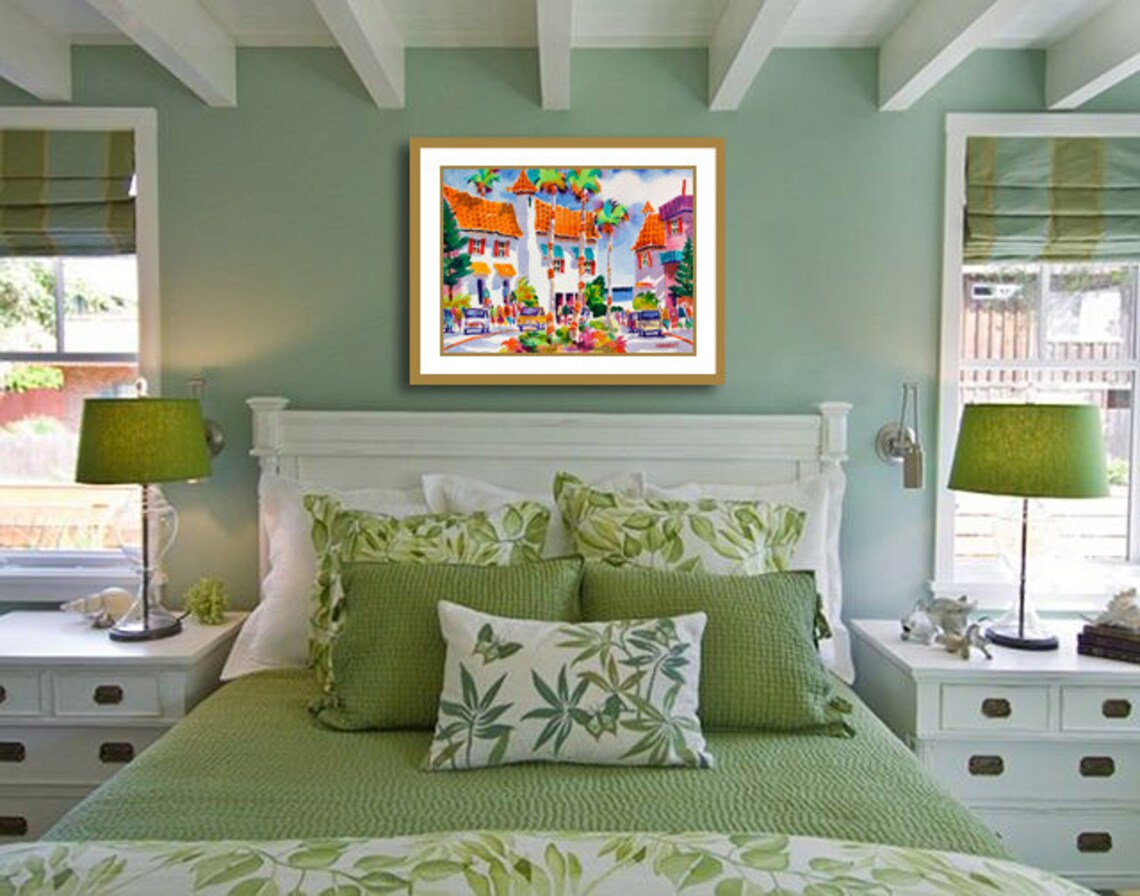 Venice Beach Florida Tropical Watercolor Art Print - Image 3