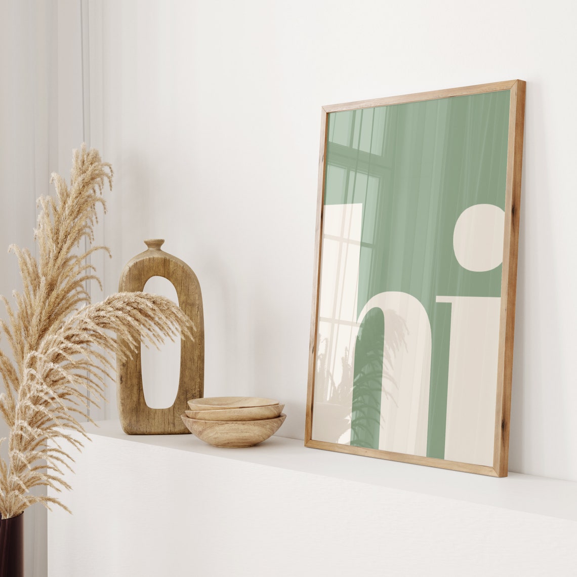 Hi Poster Sage Typography Art Print, Living Room - Image 3