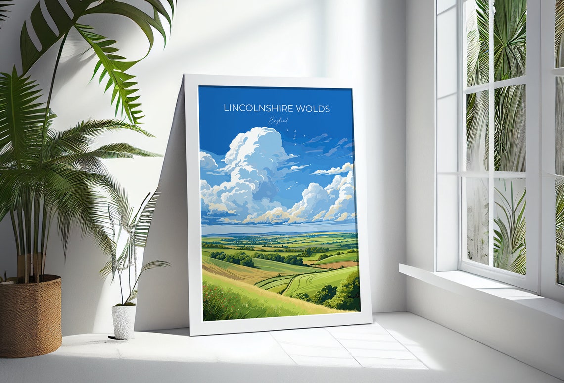 Lincolnshire Wolds Travel Print Wall Art Travel Poster Of Lincolnshire Wolds England Lincolnshire Art Lovers Gift Travel Art Gift - Image 3