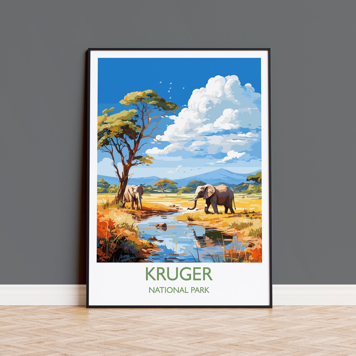 Kruger Travel Poster, South Africa Art Print