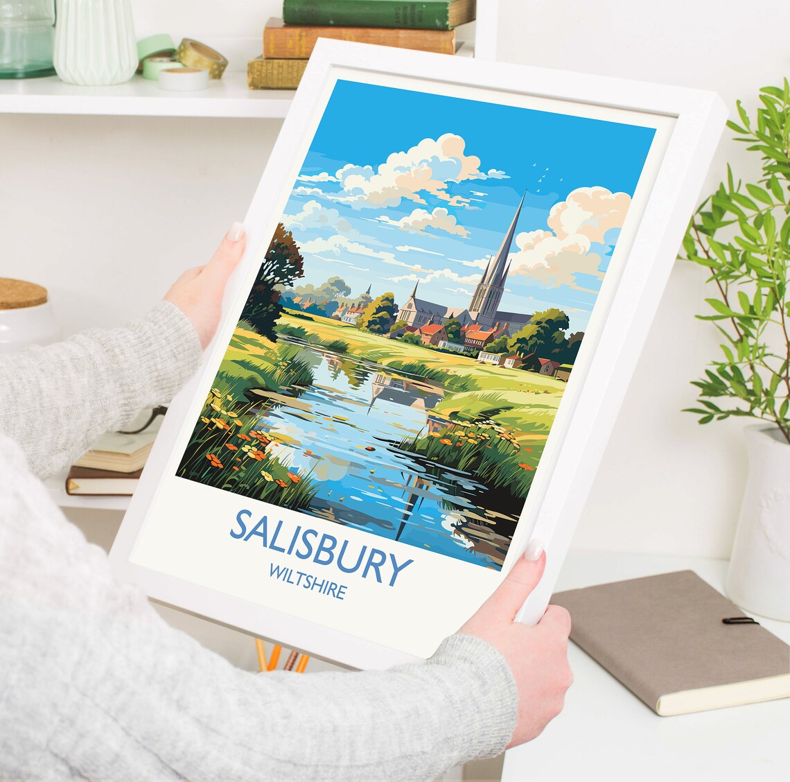 Salisbury Travel Poster, England Wiltshire Travel Poster - Image 5
