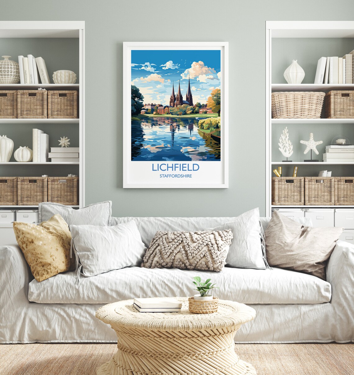 Lichfield England Staffordshire Travel Poster - Image 3