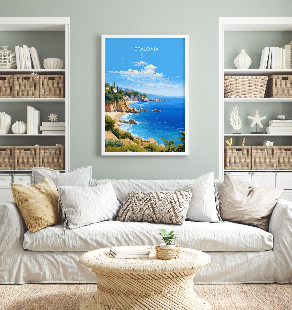 Kefalonia Rocky Beach Cove Greece Turquoise Ionian Sea Poster - Image 4