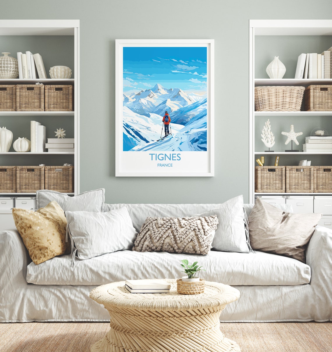 Tignes Wall Art Travel Poster Travel Print Of Tignes Ski Poster Tignes Art Gift France Ski Art Travel Gift - Image 4