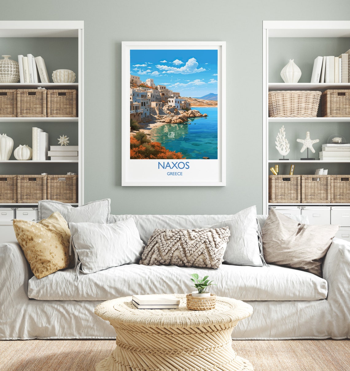 Naxos Travel Print Travel Poster Of Naxos Greece Gift Greek Islands Art Naxos Gift Wall Art Print - Image 4