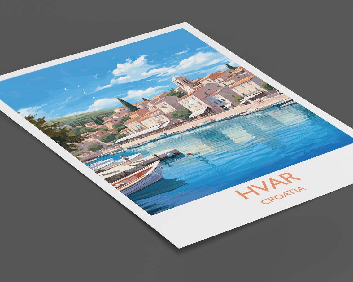 Hvar Croatia Travel Poster, Europe Travel Art Print - Image 2