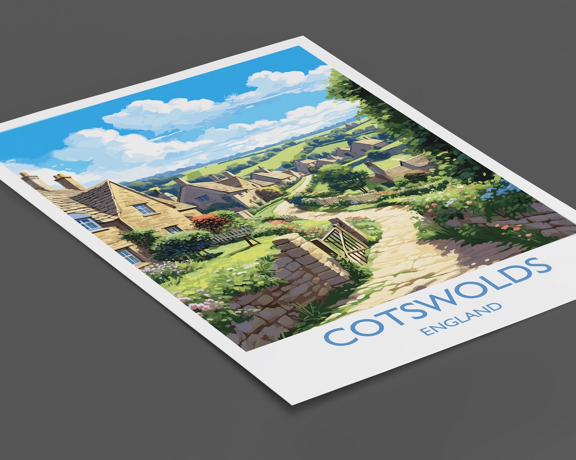 Cotswolds Travel Poster, England Landscape Art Print - Image 2