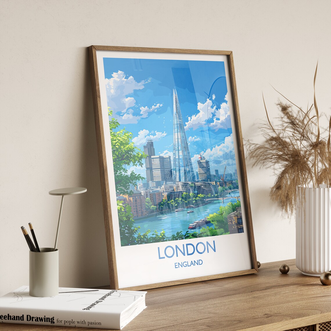 London Travel Poster, The Shard Art Print - Image 2