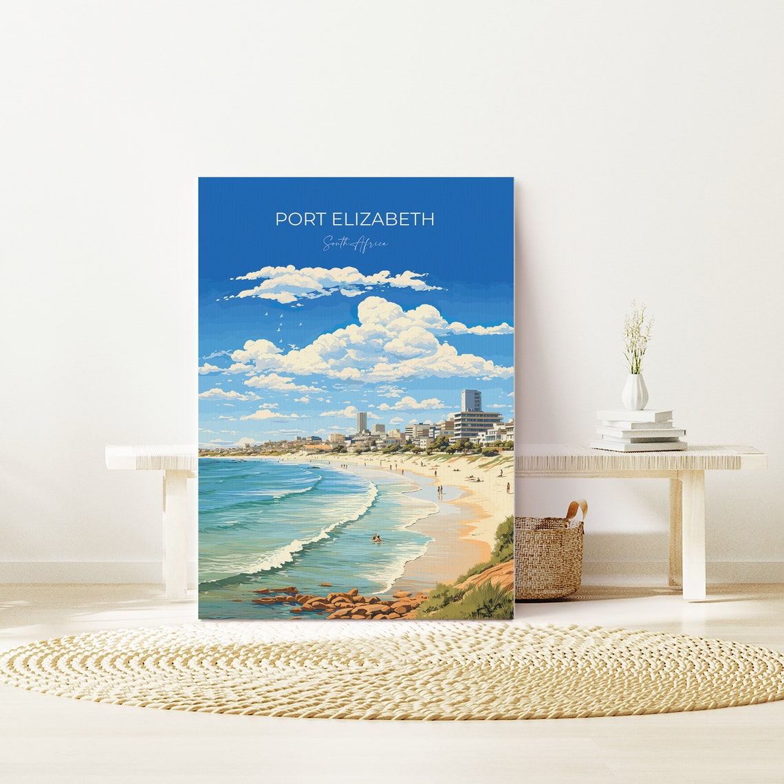 Port Elizabeth Travel Poster Travel Print Of Port Elizabeth Port Elizabeth Art Lovers Gift South Africa Gift Wall Art Print - Image 2