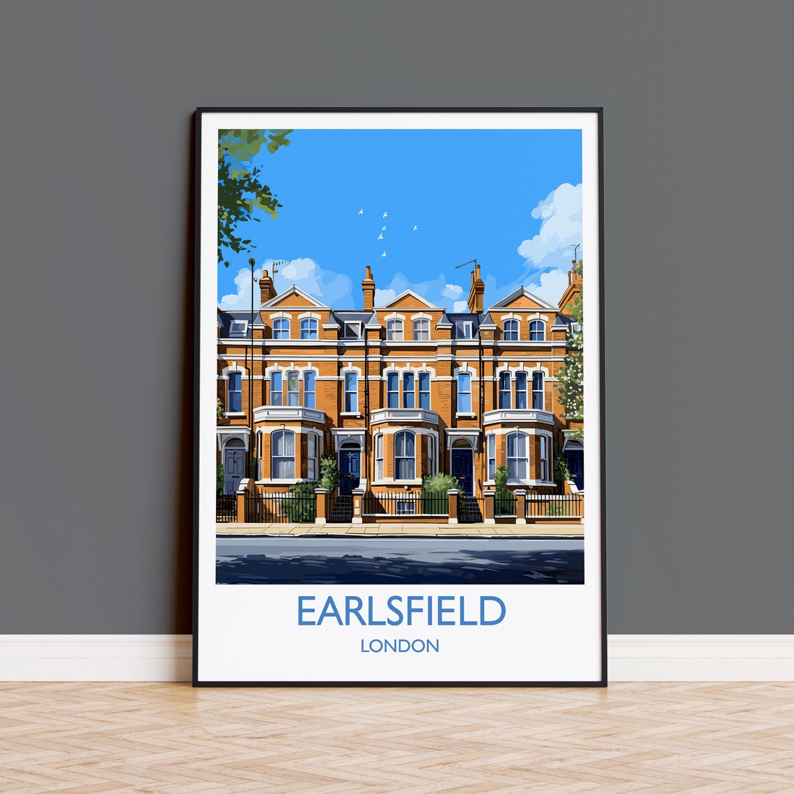 Earlsfield Travel Poster Travel Print Of Earlsfield London Poster Earlsfield Art Gift London Art Lovers Uk Travel Gift