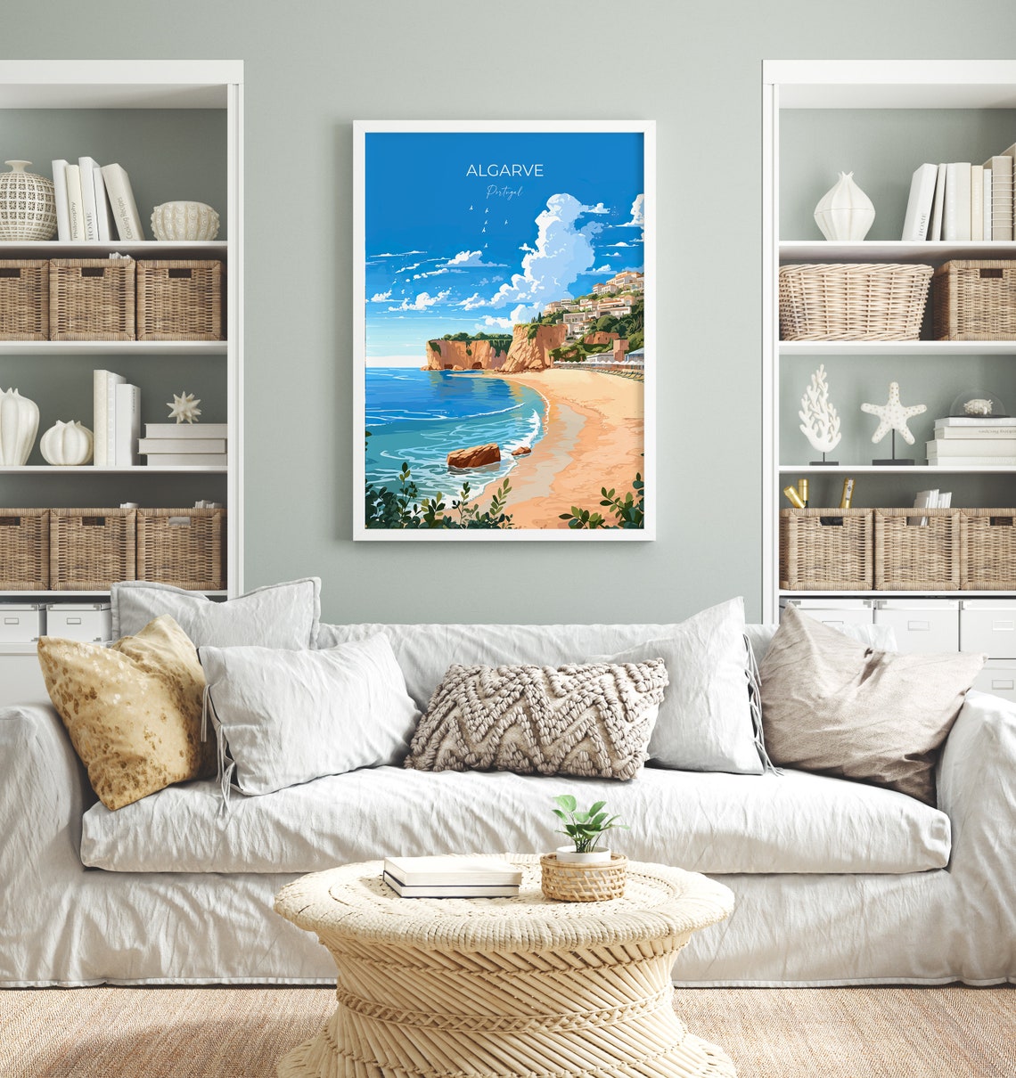 Algarve Travel Print Travel Poster Of Algarve Portugal Algarve Art Algarve Gift Portugal Wall Art Print - Image 4