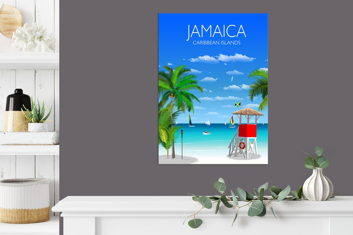 Travel Poster Of Jamaica Travel Print Of Jamaica Caribbean Travel Poster Jamaica Print - Image 3