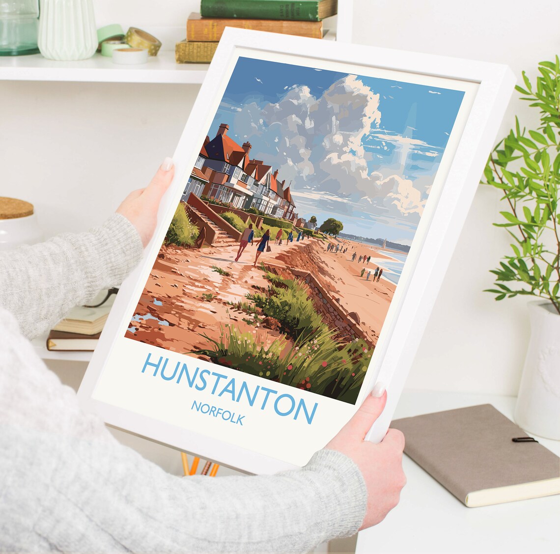 Hunstanton Beach Norfolk Seafront Promenade Vintage Travel Poster - Image 5