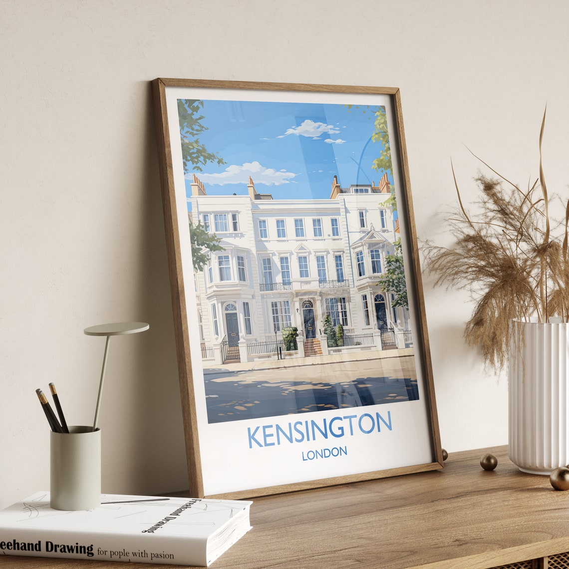 Kensington Travel Poster Wall Art Travel Print Of Kensington London Poster Kensington Gift Kensington Art Lovers Gift Uk Travel Gift - Image 2