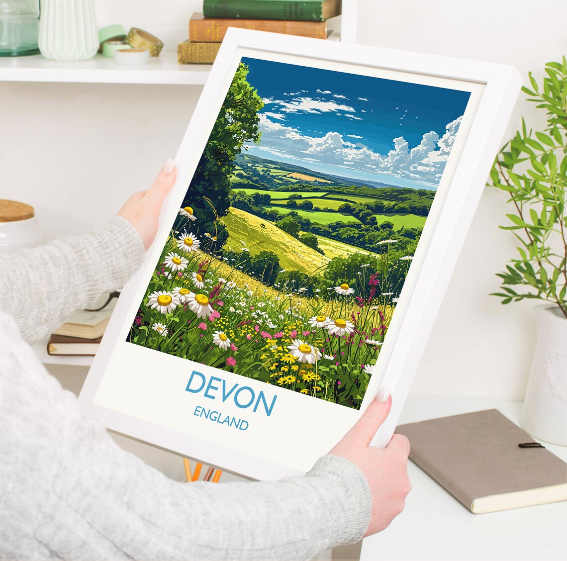 Devon England Travel Poster, Countryside Art Print - Image 5