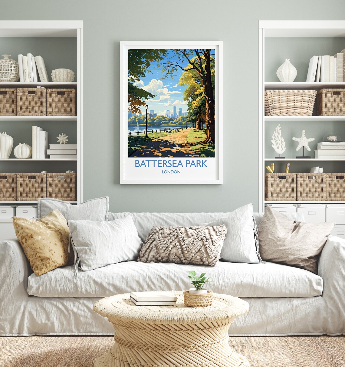 Battersea Park Travel Poster, London Travel Poster - Image 4
