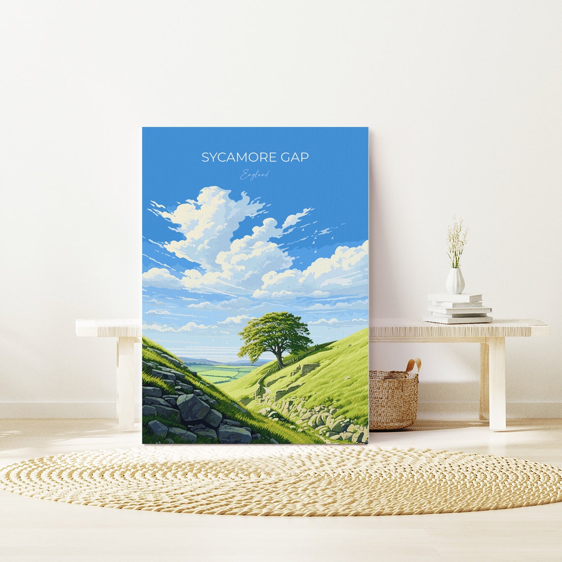 Sycamore Gap Travel Print Travel Poster Of Sycamore Gap Northumberland England Sycamore Gap Gift Wall Art Print - Image 4