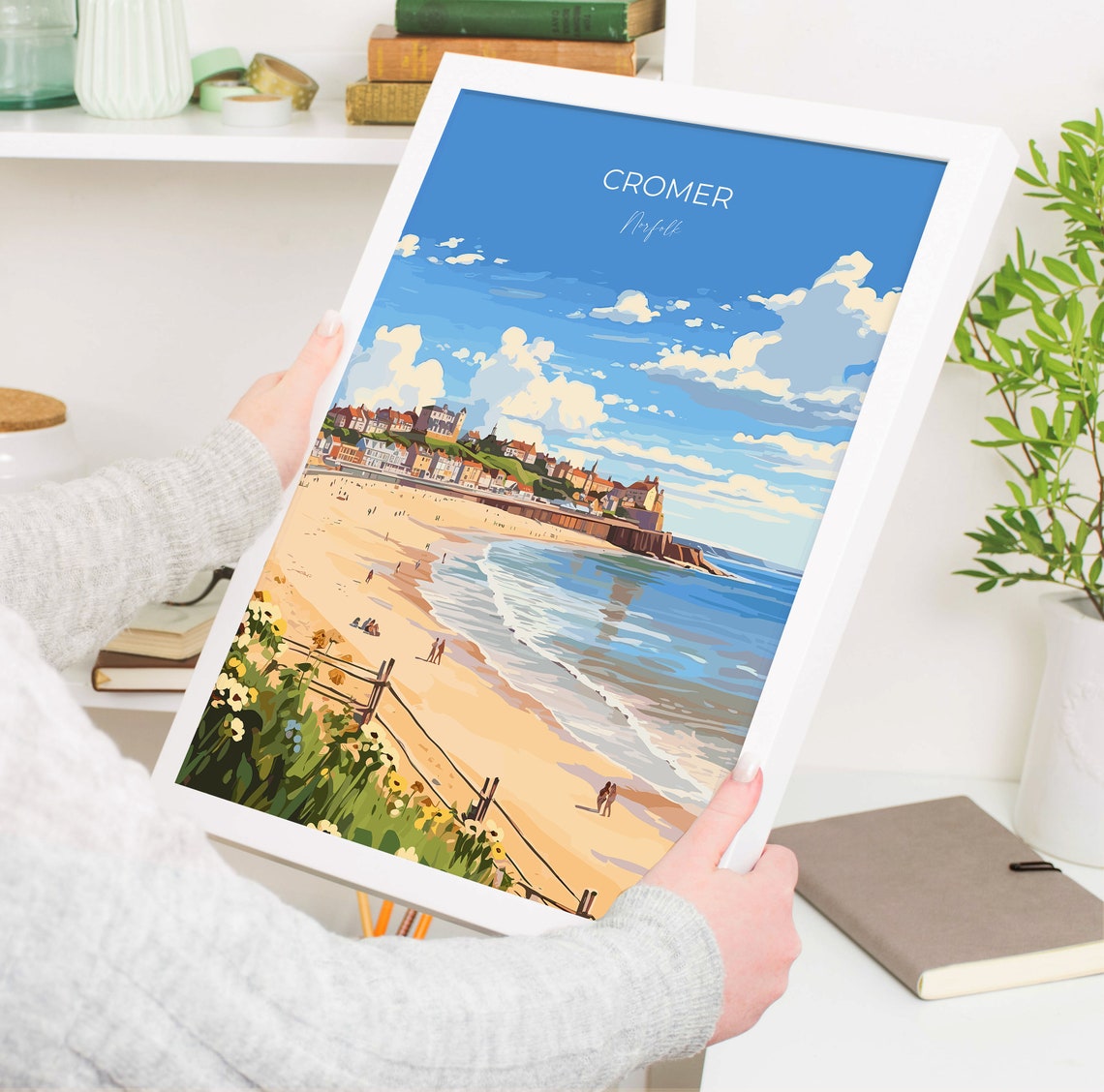 Cromer Norfolk Sandy Beach Town Coastline Travel Poster English Decor - Image 5