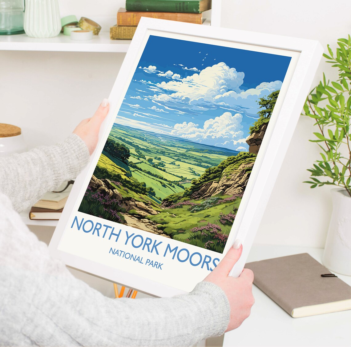 North York Moors Travel Poster, England Landscape - Image 5