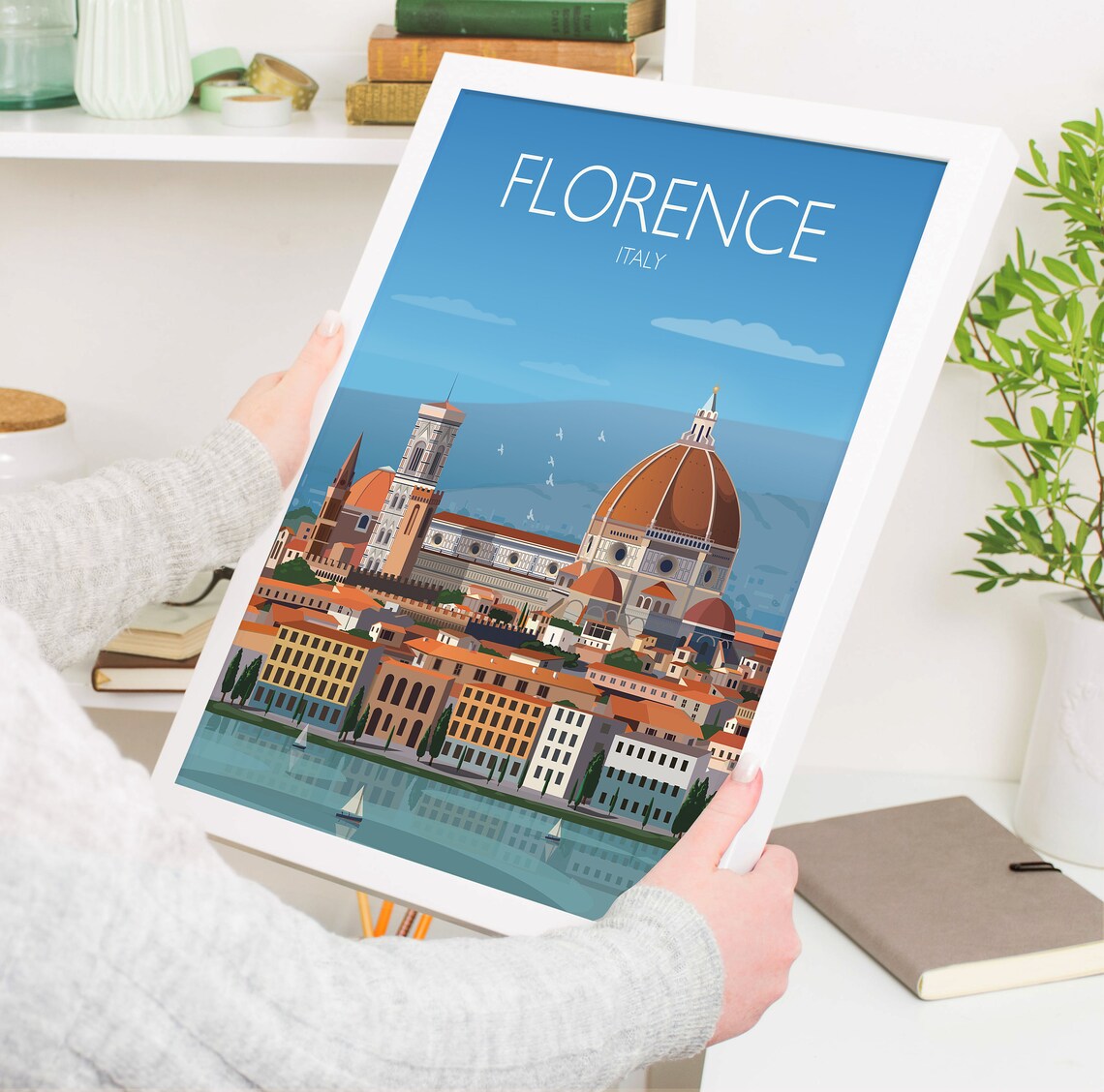 Florence Travel Poster, City of Florence Italy - Image 3