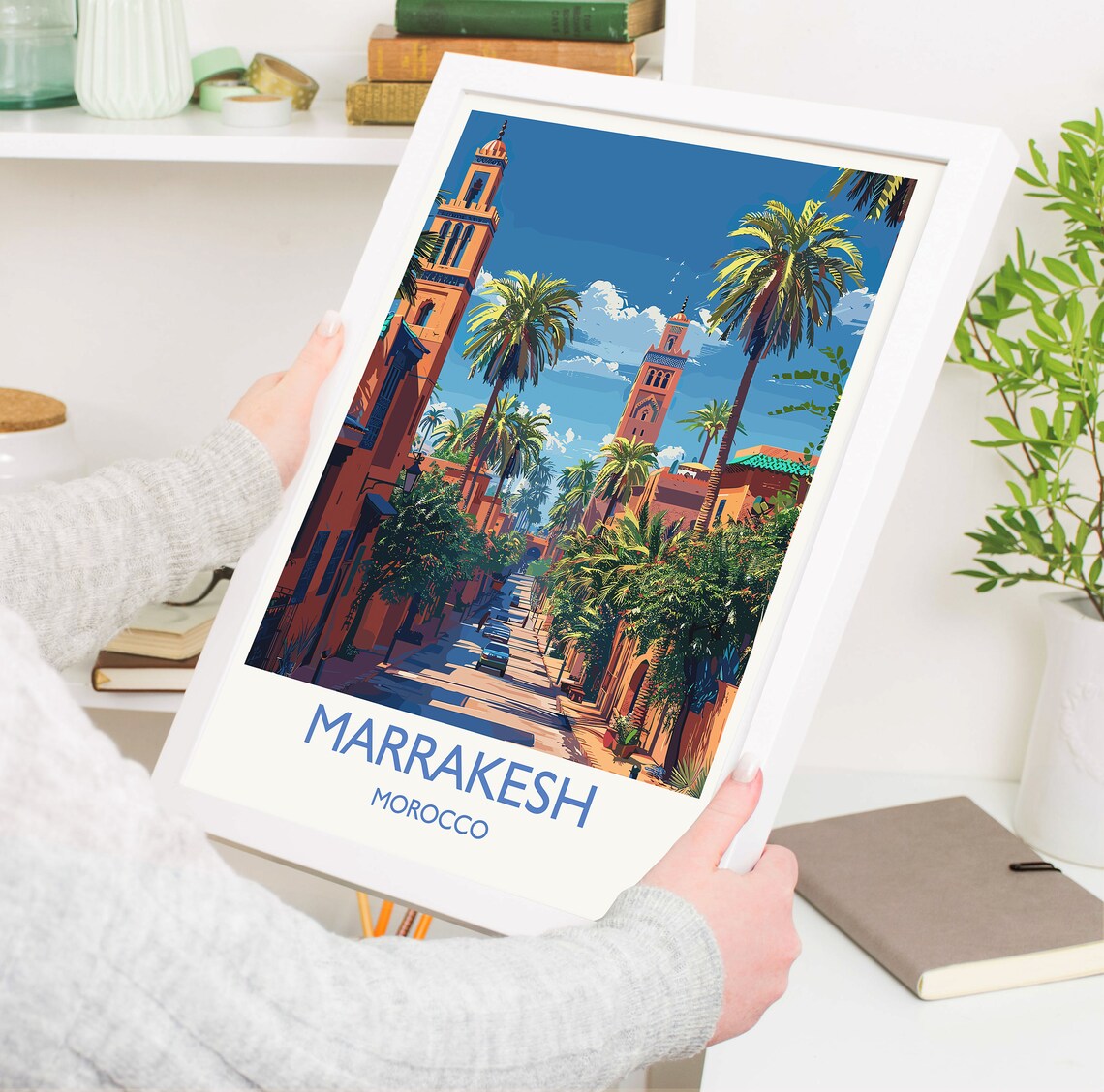 Marrakesh Art Lovers Gift Morocco Poster Print - Image 3