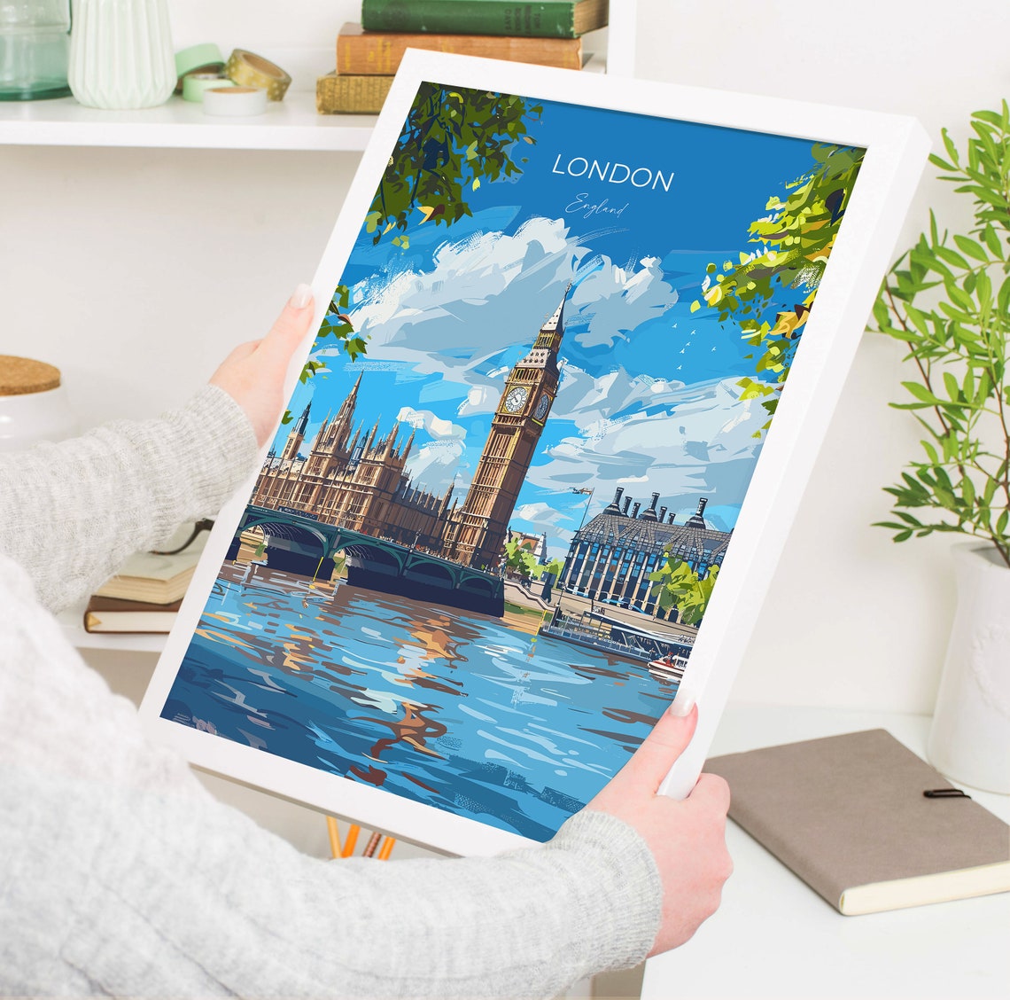 London Travel Poster Wall Art Travel Print Of London London Art Lovers Gift Big Ben Art Gift - Image 3