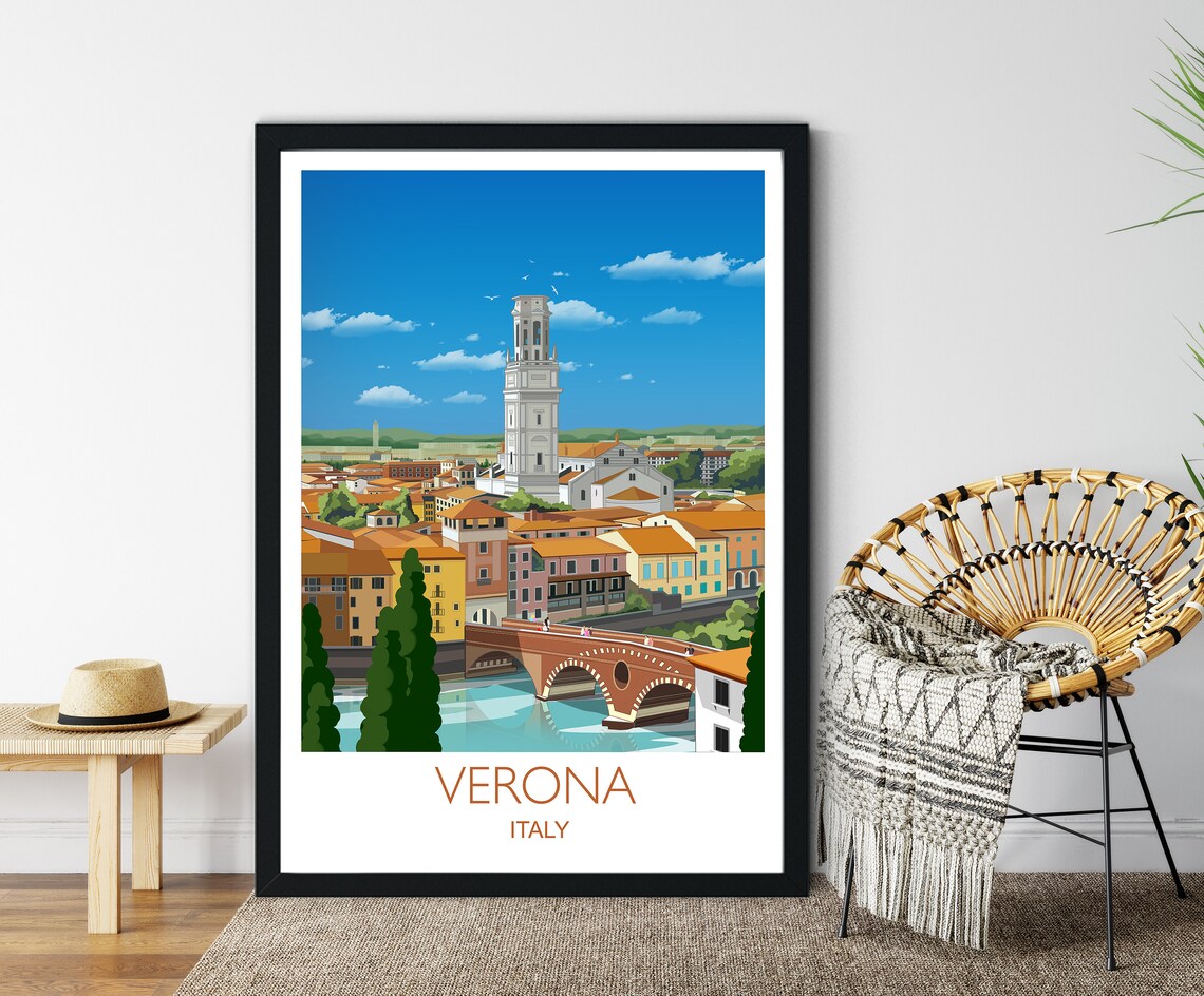 Verona Travel Poster, Italy Travel Poster Art Print